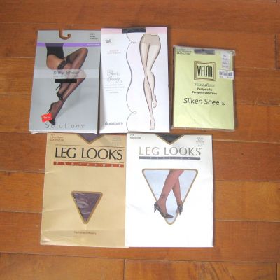 Hosiery Lot 5prs mixed collection pantyhose & thigh high stockings