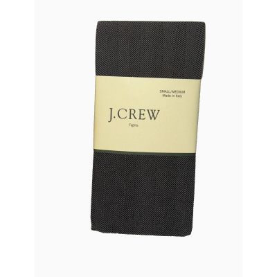 J. Crew Black Ribbed Herringbone Tights Sz Small-Medium (fits 95-145 lbs)