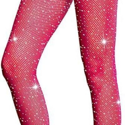 LUCKELF Sexy High Waist Tights Sparkle Rhinestone Fishnets Party Rhinestone Mesh