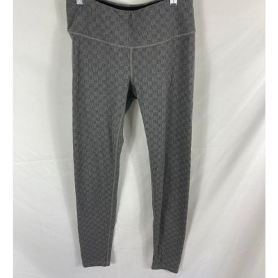 Lucy Womens Studio Hatha Jacquard Check Leggings Grey Size Medium