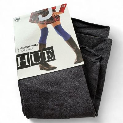 HUE Womens Over the Knee Boot Liner Stockings Graphite Heather Gray One Size