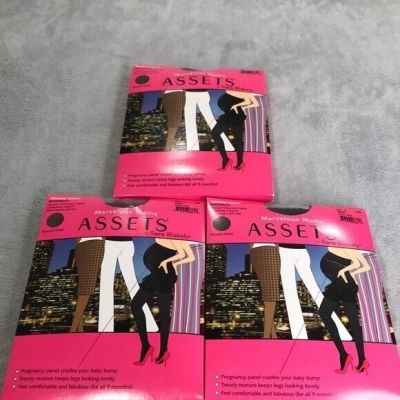 3 Pairs Marvelous Mama Spanx Black Tights Size 3 New