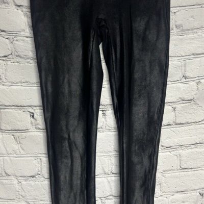 Spanx Women's Faux Leather Leggings Black Size Medium Style #2437