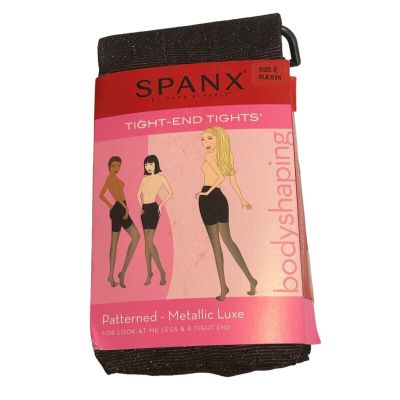 Spanx by Sara Blakely Body Shaping Lurex Tights Womens Size E Black Patterned