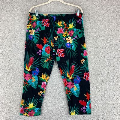 Nobo No Boundaries Pull On Leggings Girls 19 Black Floral Mid Rise Poly Blend