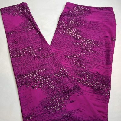 NEW LuLaRoe TC2 Leggings MAGENTA Hot Pink Weathered Wood Bark SUMMER Abstract