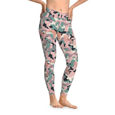 Military Camouflage Stretchy Leggings (AOP), Polyester, Elastane, Legging, Gym