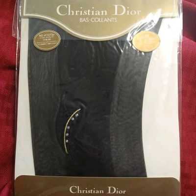 Christian Dior BAS-COLLANTS Black Pantyhose *Rhinestone-like Design* SZ M