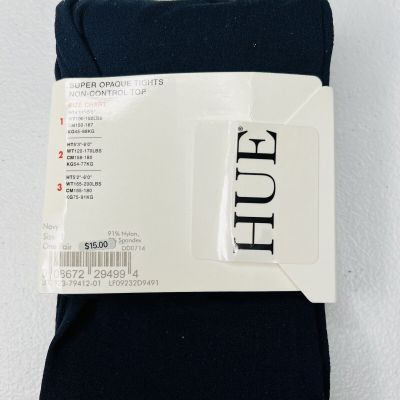 Hue Navy Super Opaque Tights Size 1 - New With Tags 2 Pair Pack