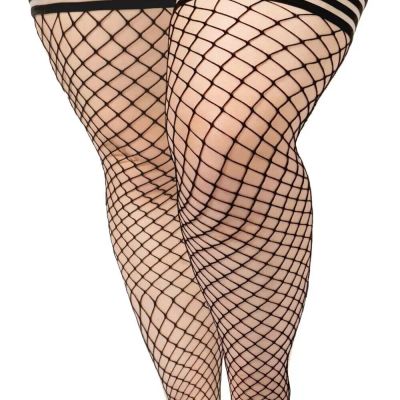 Plus Size Fishnet Stockings for Women Silicone Top Stay Up Lingerie Fishnets ...