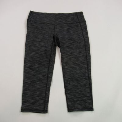 Athleta Leggings Womens Large Workout Stretch Outdoors Lightweight Gray Stripes