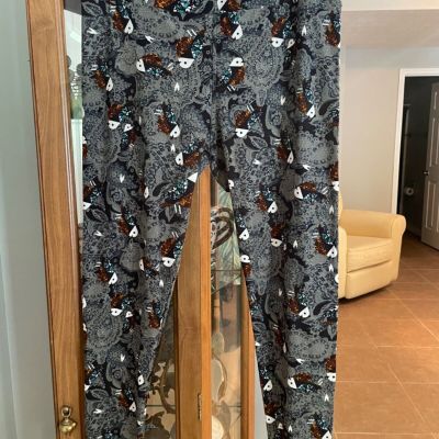 LulaRoe Leggings, Tall and Curvy, One Size, Bird Print, Excellent Pre-Owned Cond