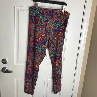 LuLaRoe Women's Disney Dr. Facilier Leggings Multicolor NEW ~ Size TC2 (18+)