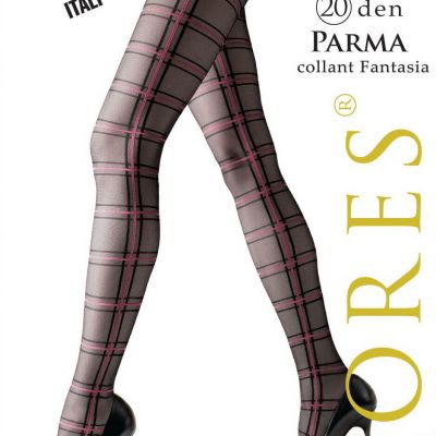 Lores Parma women's fancy tights in checkered print back in fashion 20 Den Black