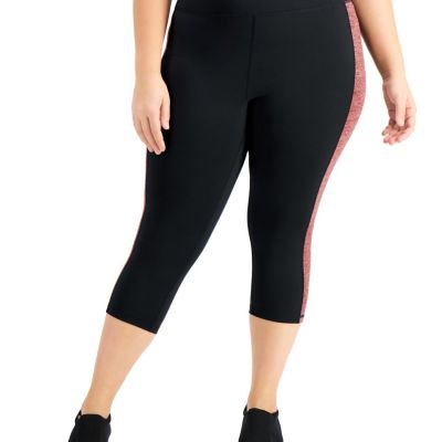 allbrand365 designer Womens Activewear Plus Size Colorblock Capri Leggings 3X