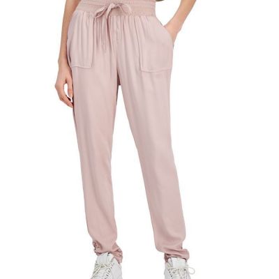 Rewash Junior's Ruched Hem Drawstring Joggers Pink Size X-Small