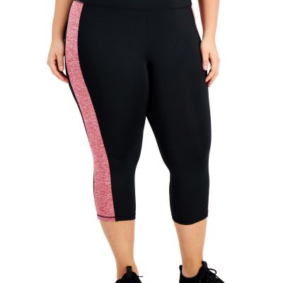 allbrand365 designer Women Activewear Plus Size Colorblock Capri Legging,1X