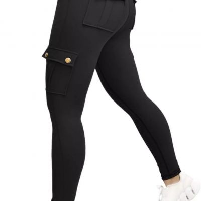 Butt Lifting Leggings Pants with Flap Pockets Workout Cargo Leggings for Women