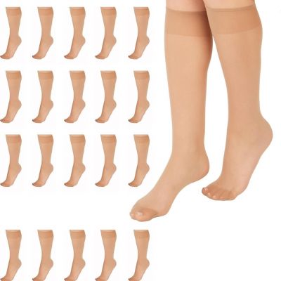 L'eggs Everyday Knee High 100perc Nylon- Reinforced Toe Nude 20-pack