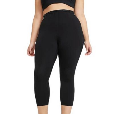 Nike Womens Plus Size Pro Cropped Leggings Size:3X Color:Black/White