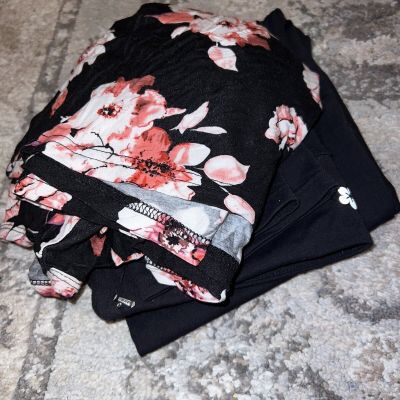 Set Of 5x Floral Top And Sz L Tuff Leggings Great For Running Around Town