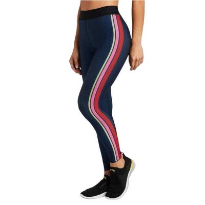 Ultracor x Soulcycle Navy Colored Multi Stripe Exercise Leggings Women's XS