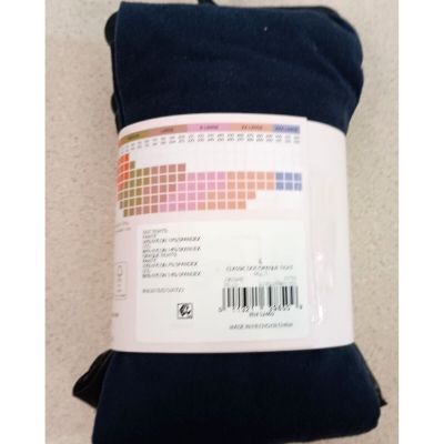 Joyspun 2 pair pantyhose tights value pack black dot and opaque blue size L