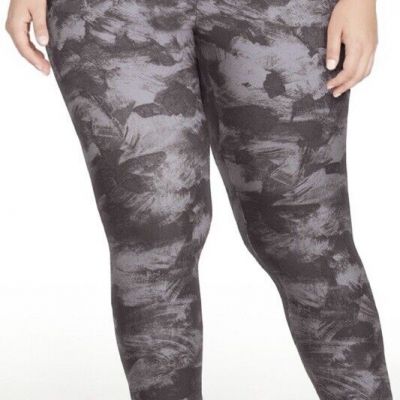 Terra and Sky Texture Gray Shadow High Rise Capri Leggings 2X (20W-22W) NWT