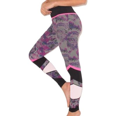 House of CB Pink Colorblock Workout Leggings size Medium