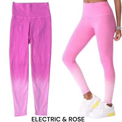 NWOT Electric & Rose Ombre Pink High Waist Soft Loungewear Leggings Size Large