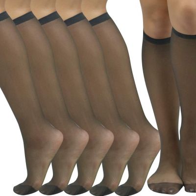 ToBeInStyle Womens Pack of 6 Essential Muted Color Knee High Stockings