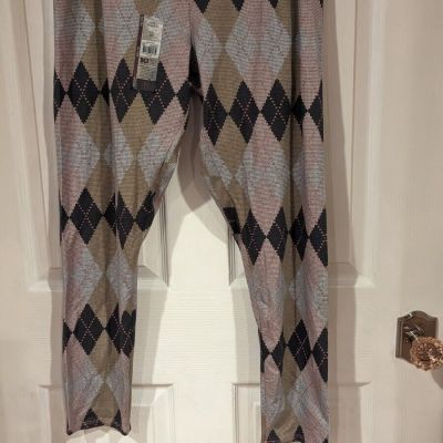 No Boundaries Juniors Argyle Print Leggings Size XXL (19) Comfy Preppy