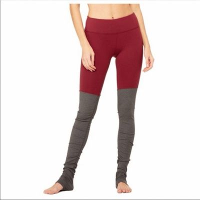 ALO Yoga Goddess Legging Women’s XS Long Length Two Tone gray Berry athletic