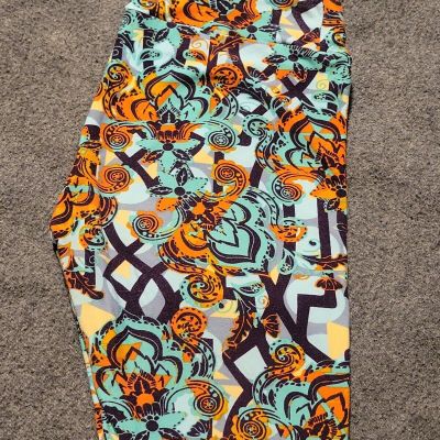 LULAROE OS Leggings Floral Paisley Vine Orange, Mint, Blue, Yellow