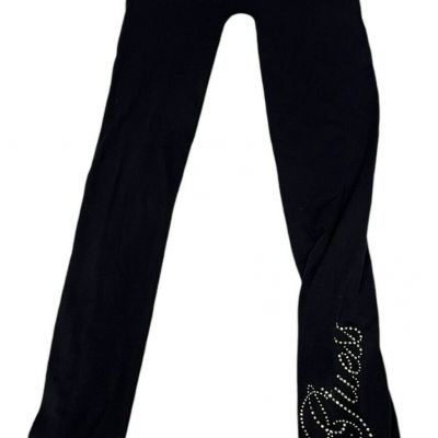 Guess Womens Ankle Legging Rhinestone Spell Out Logo Super Stretch Black Medium