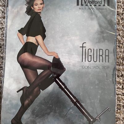 New Wolford Figura Control Top Tights 7005/Black - SMALL