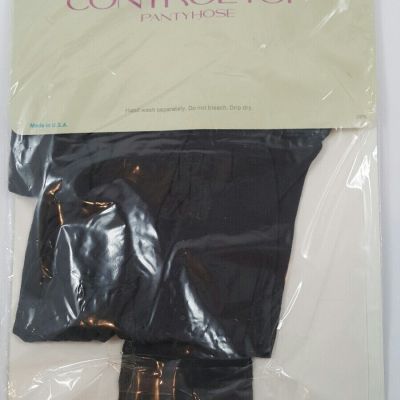 Control Top Brand Irregular Pantyhose Off Black Medium / Tall Vintage USA