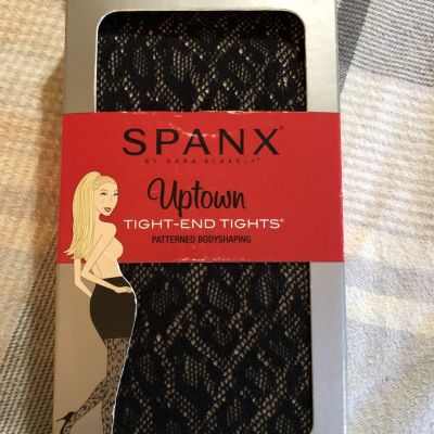 SPANX UPTOWN TIGHTS ANIMAL PRINT BLACK SIZE A SALE