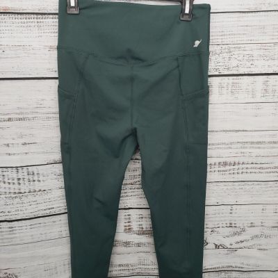 Fundamental Coast Leggings Womens Large Green Stretch Pocketed Cropped