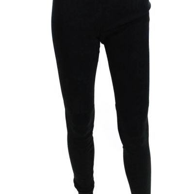 Vince Womens Suede Elastic Waist Mid Rise Slim Cut Pants Leggings Black Size XS