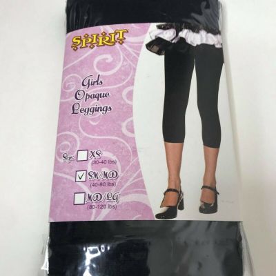 Girls Black Opaque Leggings Costume Ballet Dance 40-80lbs SM/MD