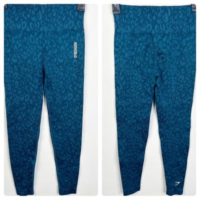 Gymshark Size Small Adapt Leggings High Rise Blue Jacquard Animal Print