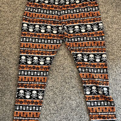 No Boundries Halloween Women’s Leggings Women's Skulls Pumpkins Sz XXL (19)