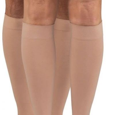 Dr. Comfort Unisex Microfiber Opaque +Plus Below Knee 20-30mmHg (Beige) X-Large