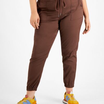 MSRP $35 Tinseltown Trendy Plus Size Utility Jogger Jeggings Brown Size 2X