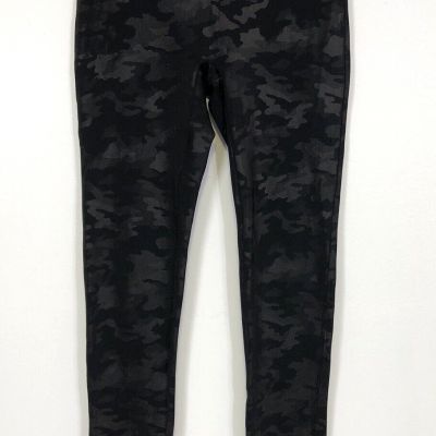 Spanx Camo Matte Black Athletic Workout Leggings Size Medium