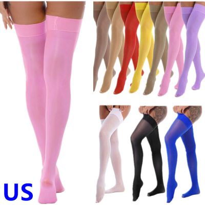 US Sexy Women Mesh Thigh-High Hold Up Stockings Over Knee Pantyhose Socks Party