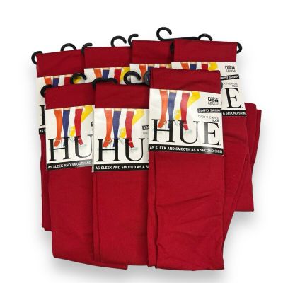 HUE Womens Deep Red Over The Knee Socks One Size Simply Skinny 7 Pairs New