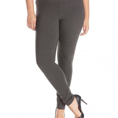 Lyssé Womens Plus Size Ponte Center Seam Leggings Size:3X Color:Charcoal