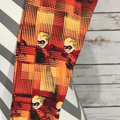 OS Lularoe Leggings Disney Incredibles Dash on Orange Red Black NWT